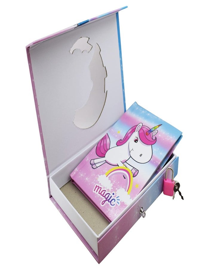 Asera مجموعة أسيرا المكونة من دفتر يوميات بقفل مغناطيسي على شكل وحيد القرن وقلم إضاءة على شكل وحيد القرن، هدية مثالية للأطفال في أعياد الميلاد والمناسبات الخاصة. - Image 4